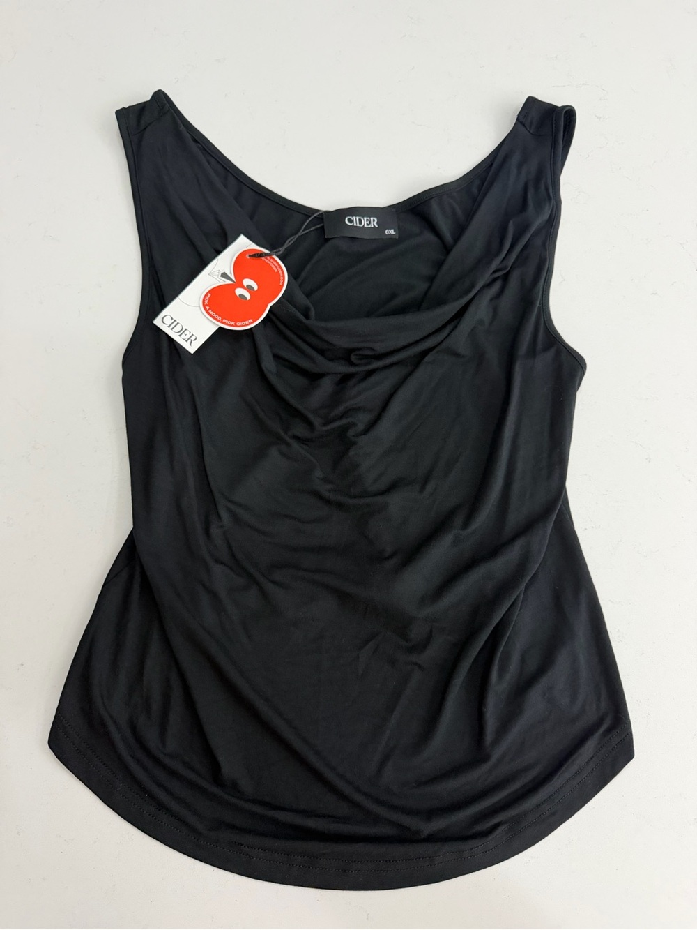 Cider Black Draped Cowl Neck Camisole